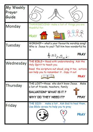 Children's weekly prayer routine